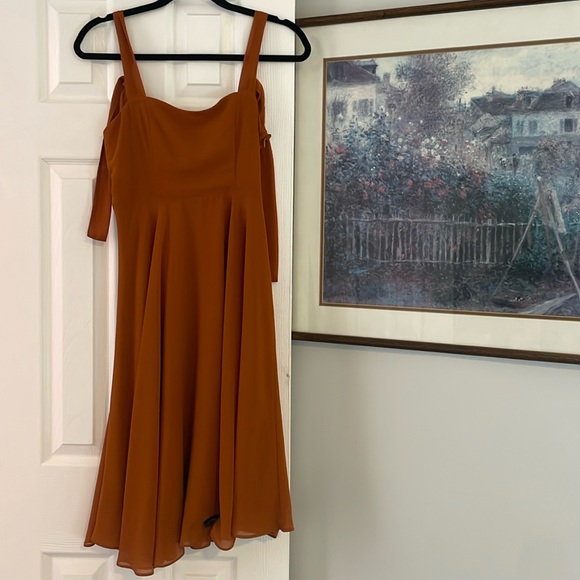 Forever 21 burnt orange midi dress - Picture 1 of 3